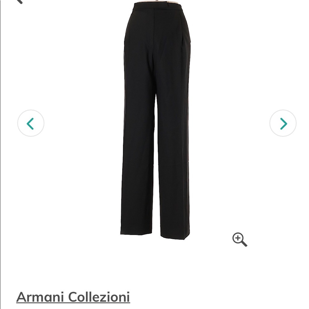 Armani Collezioni black wool dress pants